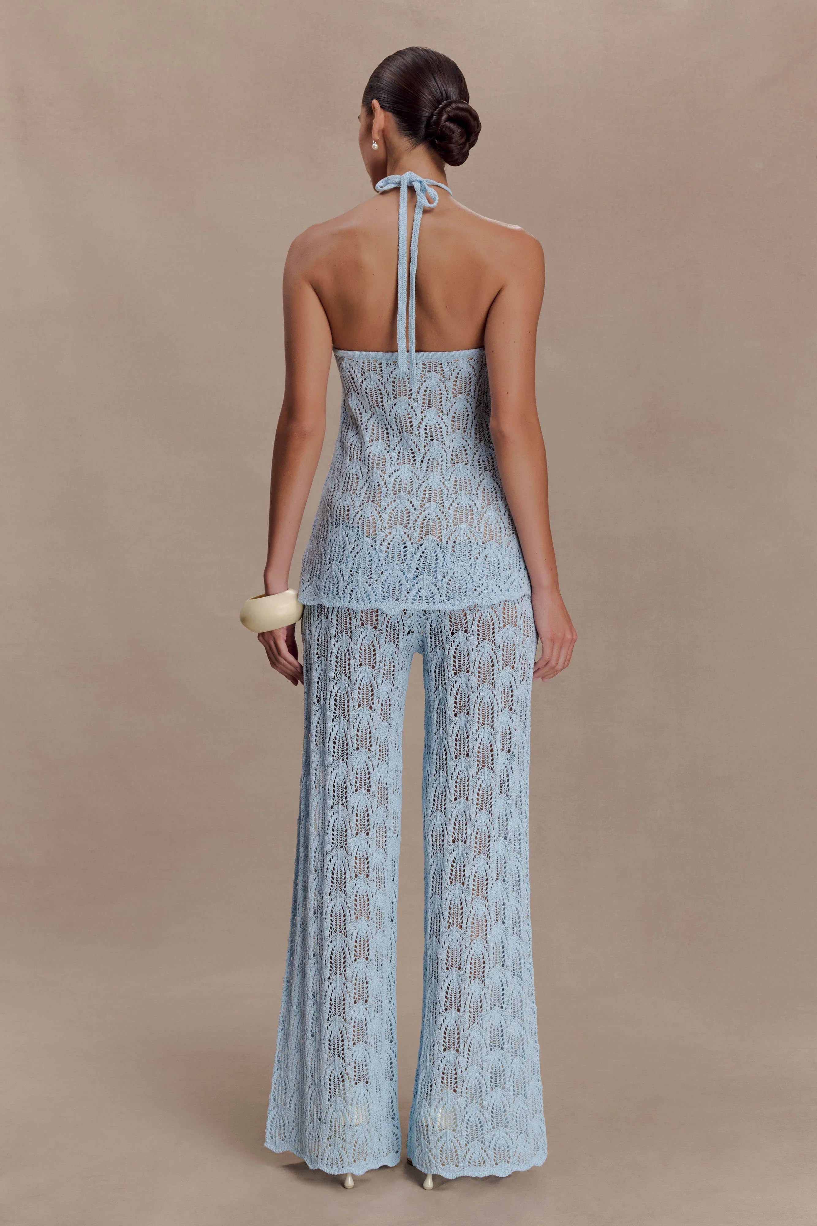 Glinda Crochet Pants Light Blue