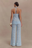 Glinda Crochet Pants Light Blue