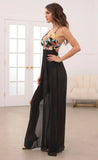 Multicolor Sequin Maxi Dress in Black