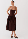 Yvette Corset Midi Dress Chocolate