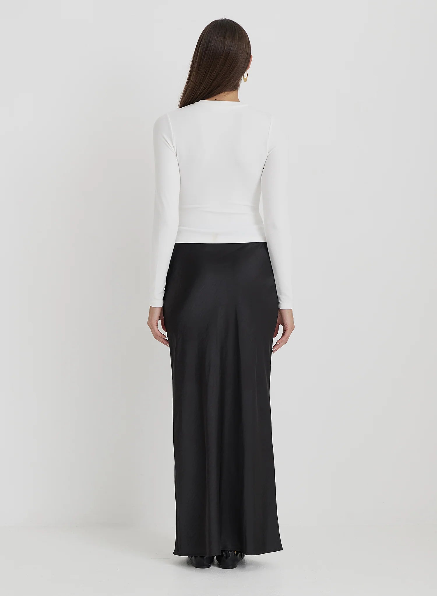 White Long Sleeve Jersey Top