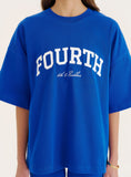 Blue Fourth Branded Oversized T Shirt