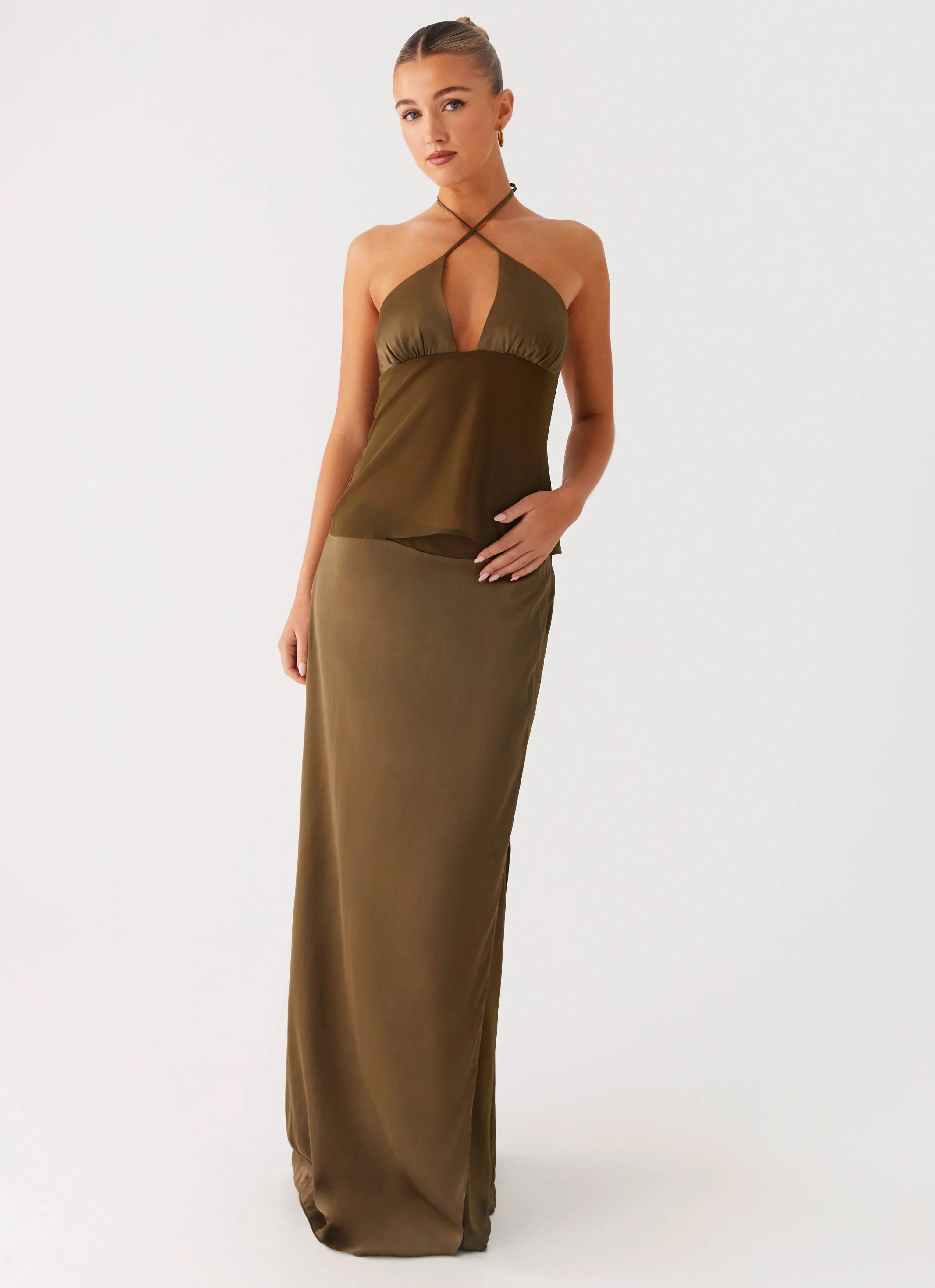 Mavie Maxi Skirt Khaki