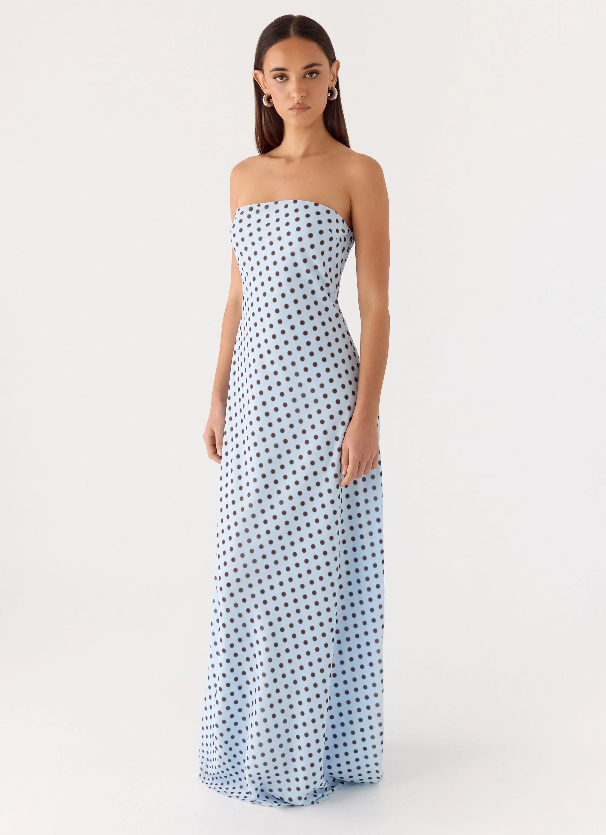 Chaniva Maxi Dress Blue Mocha Dot