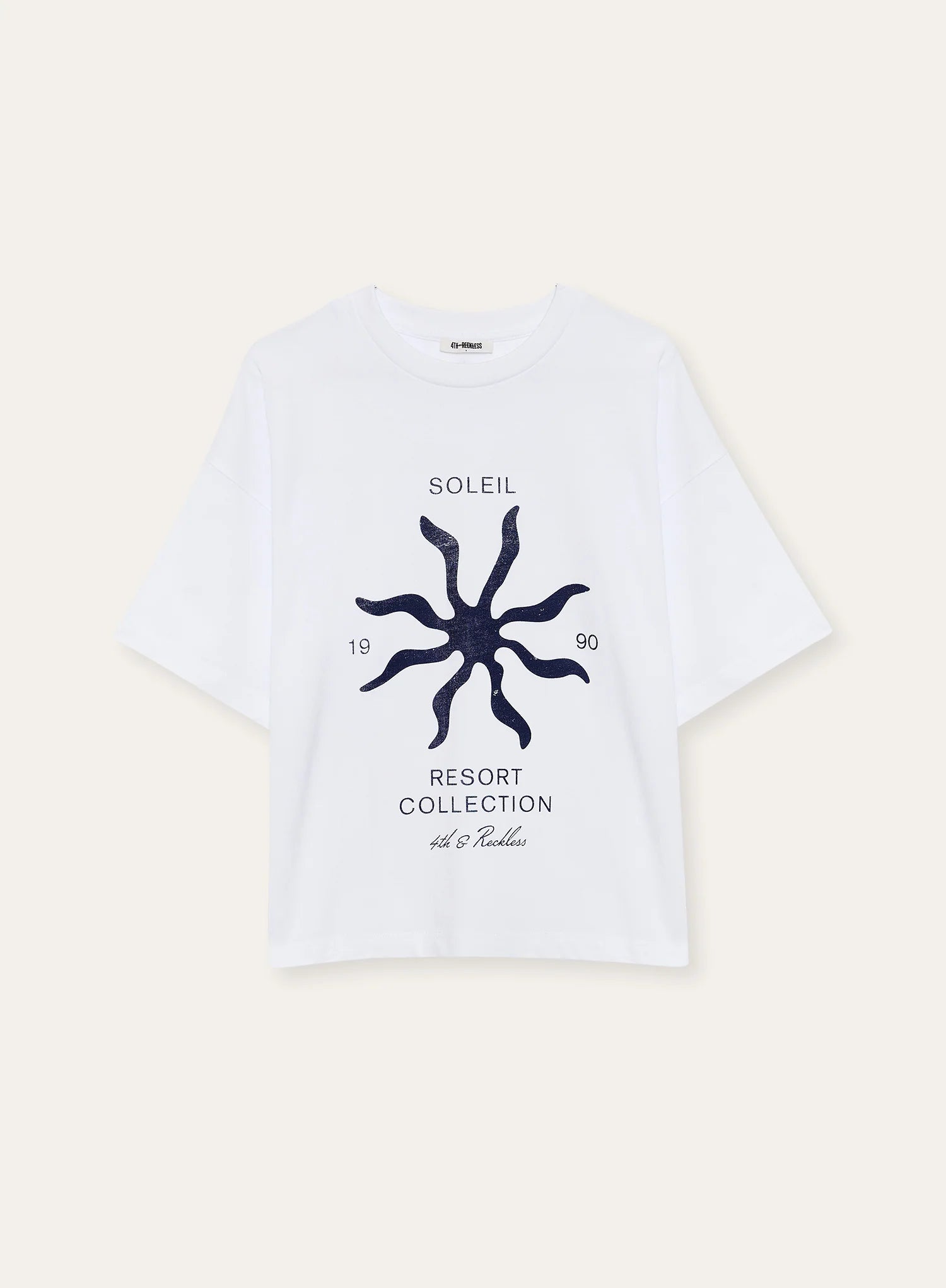 White Soleil Graphic Oversized T Shirt
