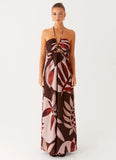 Ramona Linen Maxi Dress Cinnamon Palm