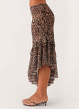 Wild Tide Midi Skirt Cheetah