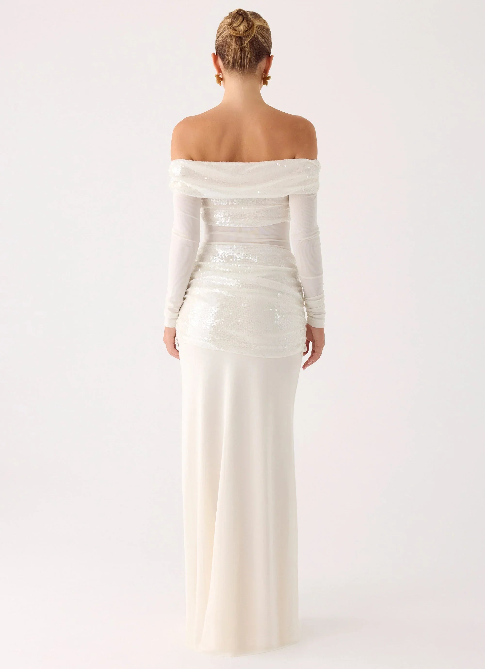 Over To You Sequin Maxi Dress White