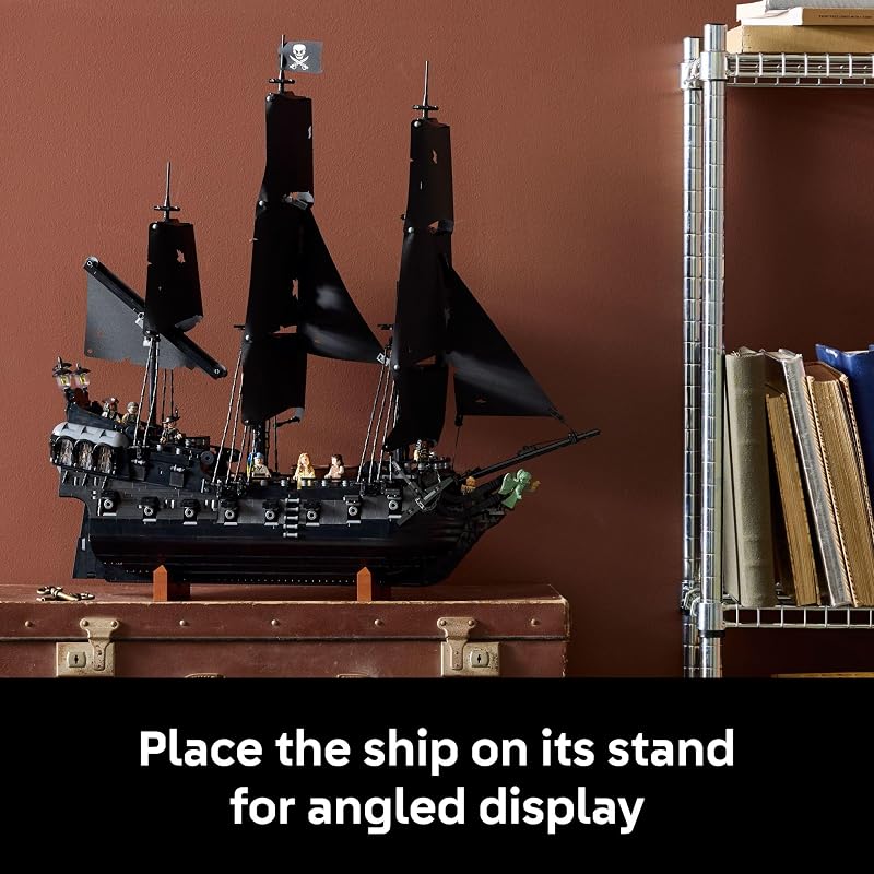 LEGO Icons Captain Jack Sparrows Pirate Ship Building Set for Adults Ages 18 Room Decor for Office Bedroom or Shelf Collectible Black Pearl Ship for Pirates of The Caribbean Fans 10365