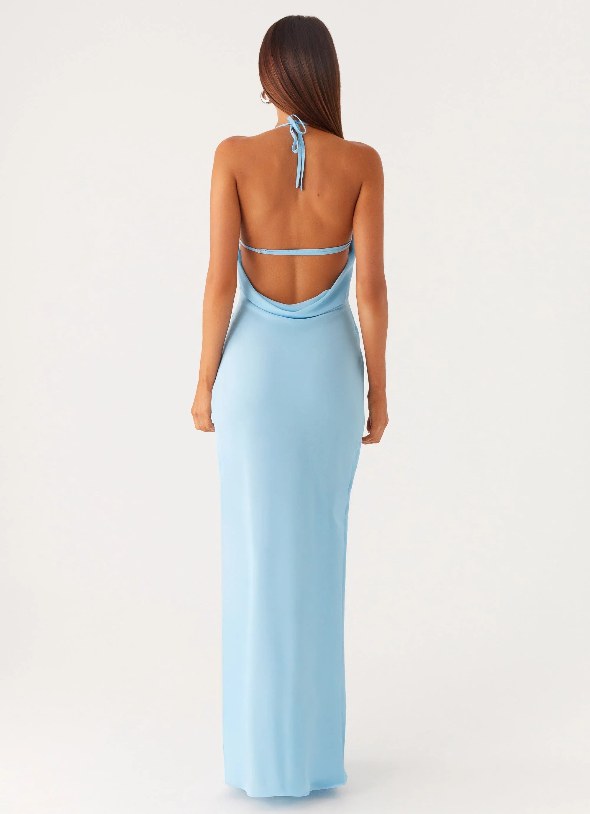 Just A Kiss Cowl Maxi Dress Turquoise