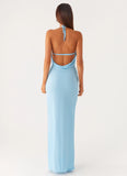 Just A Kiss Cowl Maxi Dress Turquoise