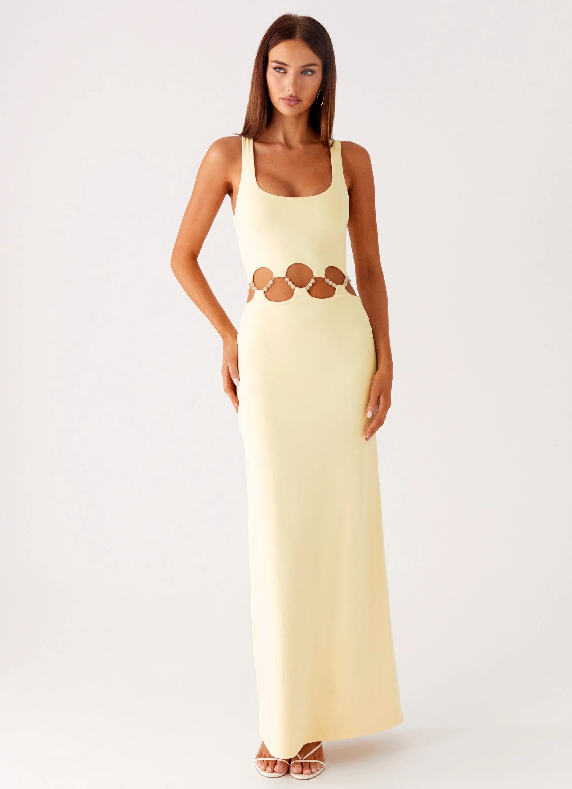 Dreamboat Beaded Maxi Dress Yellow