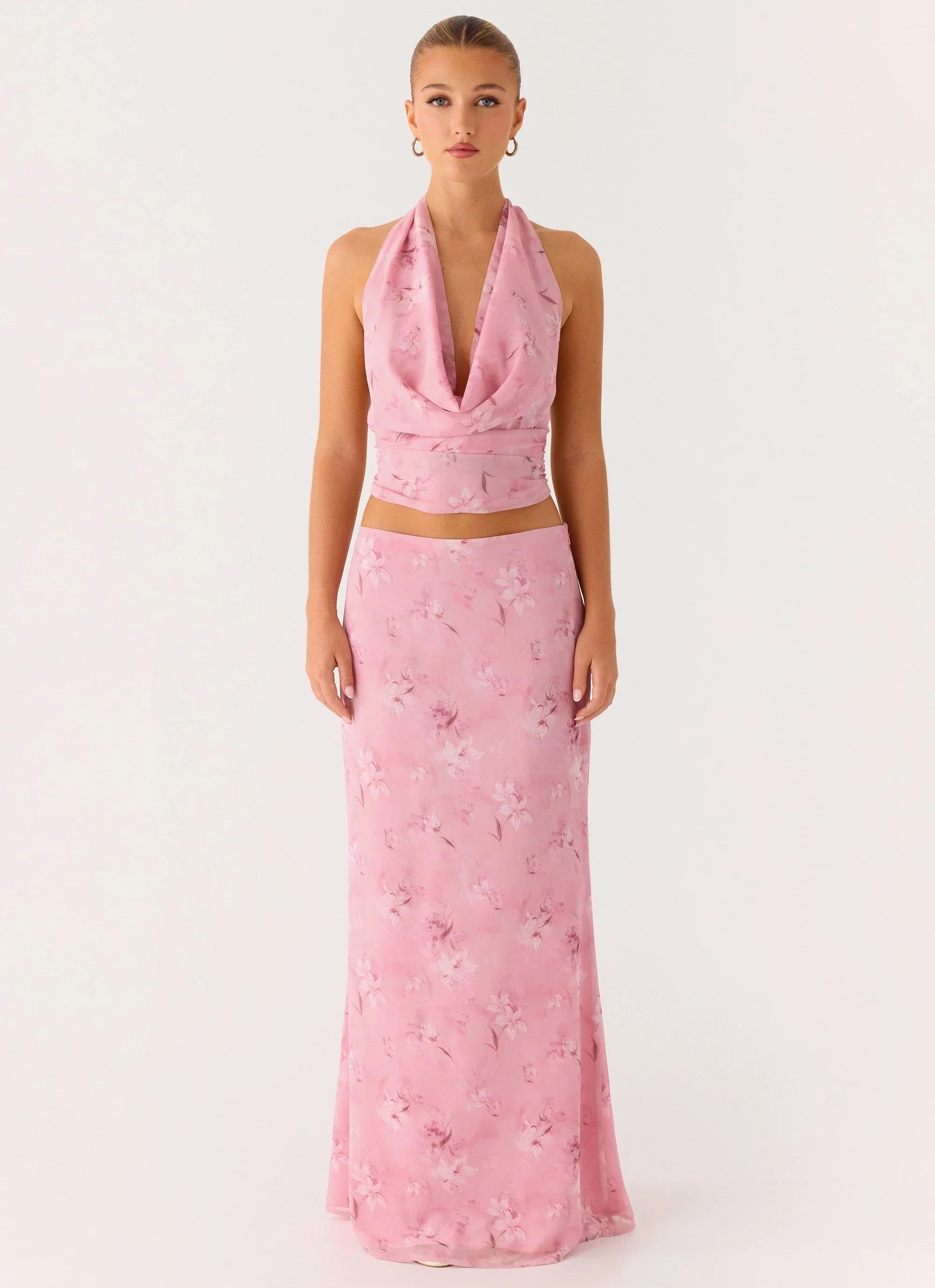 Soulful Low Rise Maxi Skirt Vintage Floral