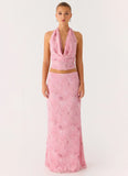 Soulful Low Rise Maxi Skirt Vintage Floral