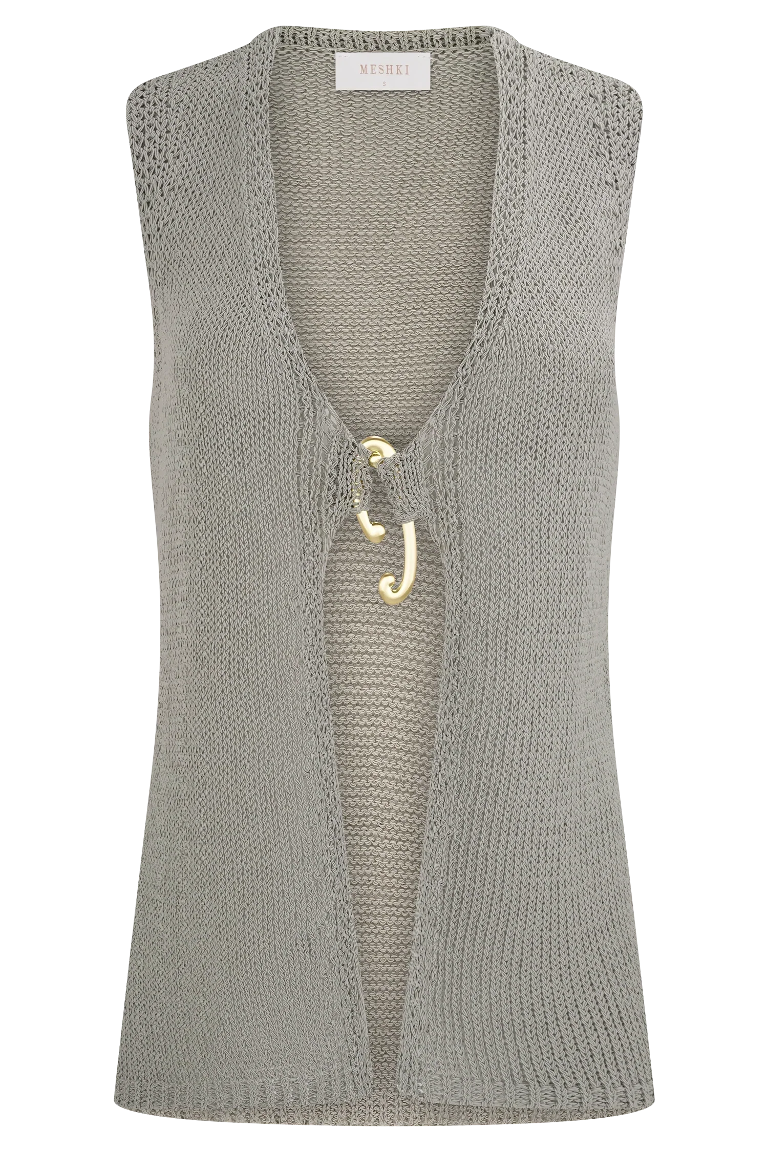 Malani Knit Top With Hardware Sage