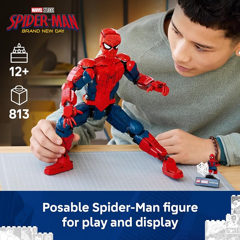 LEGO Marvel Spider Man Hero Figure Super Hero Building Toy for Boys Girls Ages 12 Posable Kids Bedroom Bookshelf or Desk Decor Gift for Birthdays 76346
