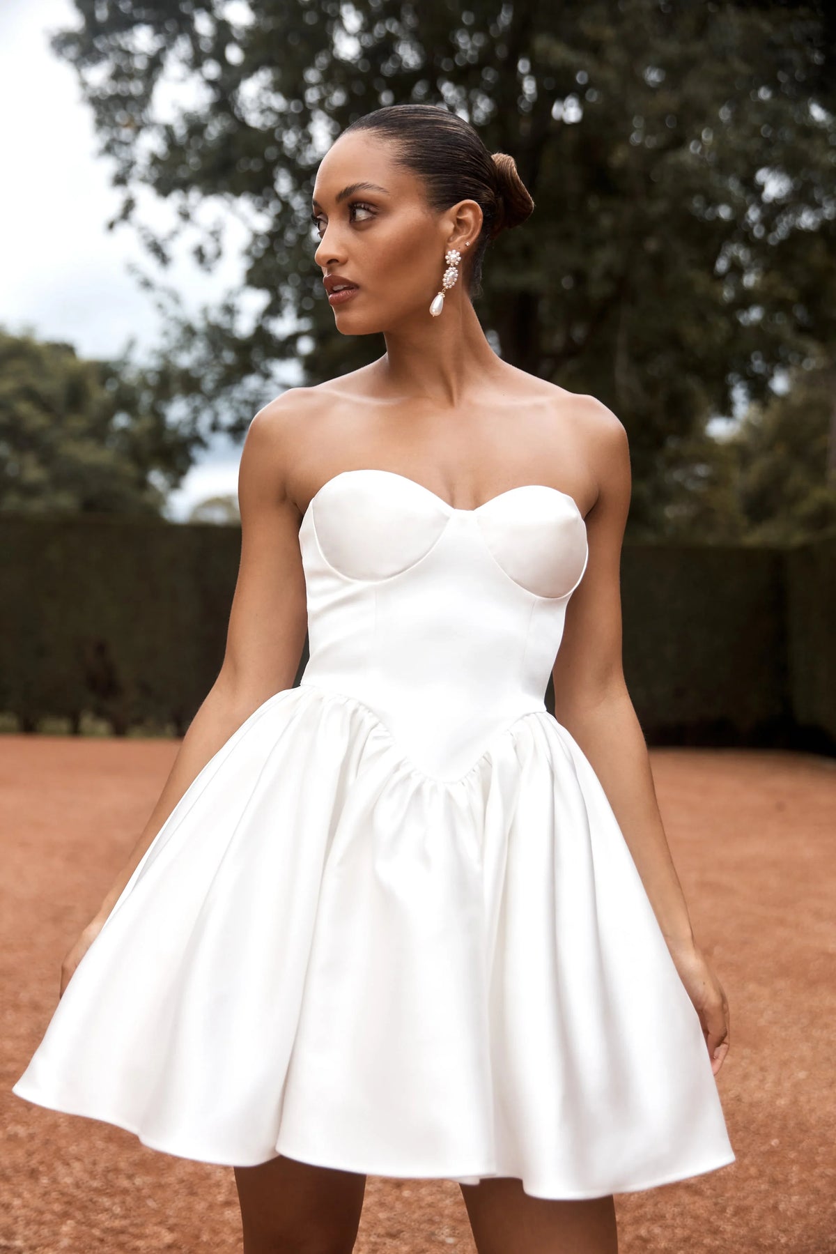 Hollie Structured Corset Mini Dress White