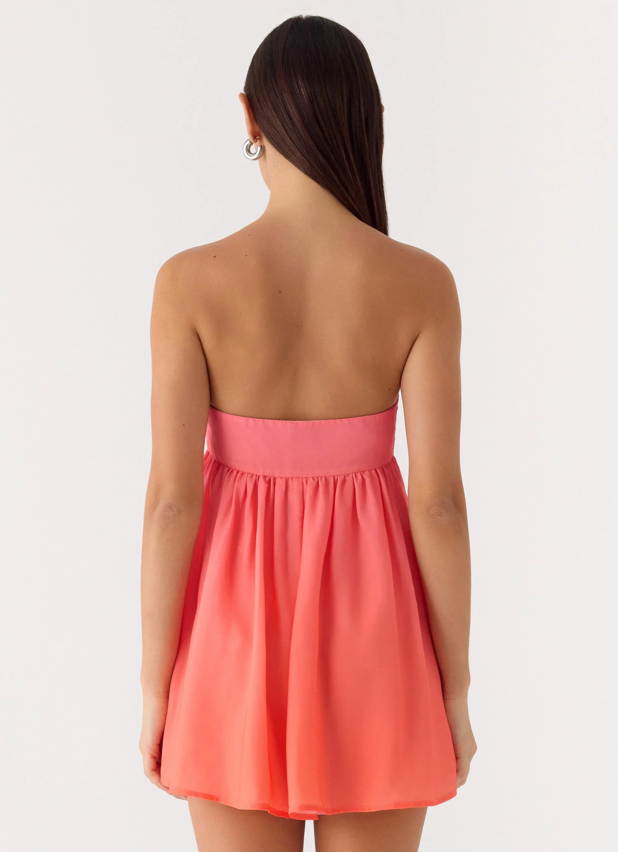 Elevare Strapless Mini Dress Sunset Ombre