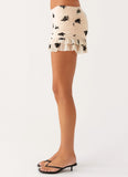 Blind Faith Flock Mini Skort Cream