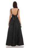 Back Bow Gown in Black