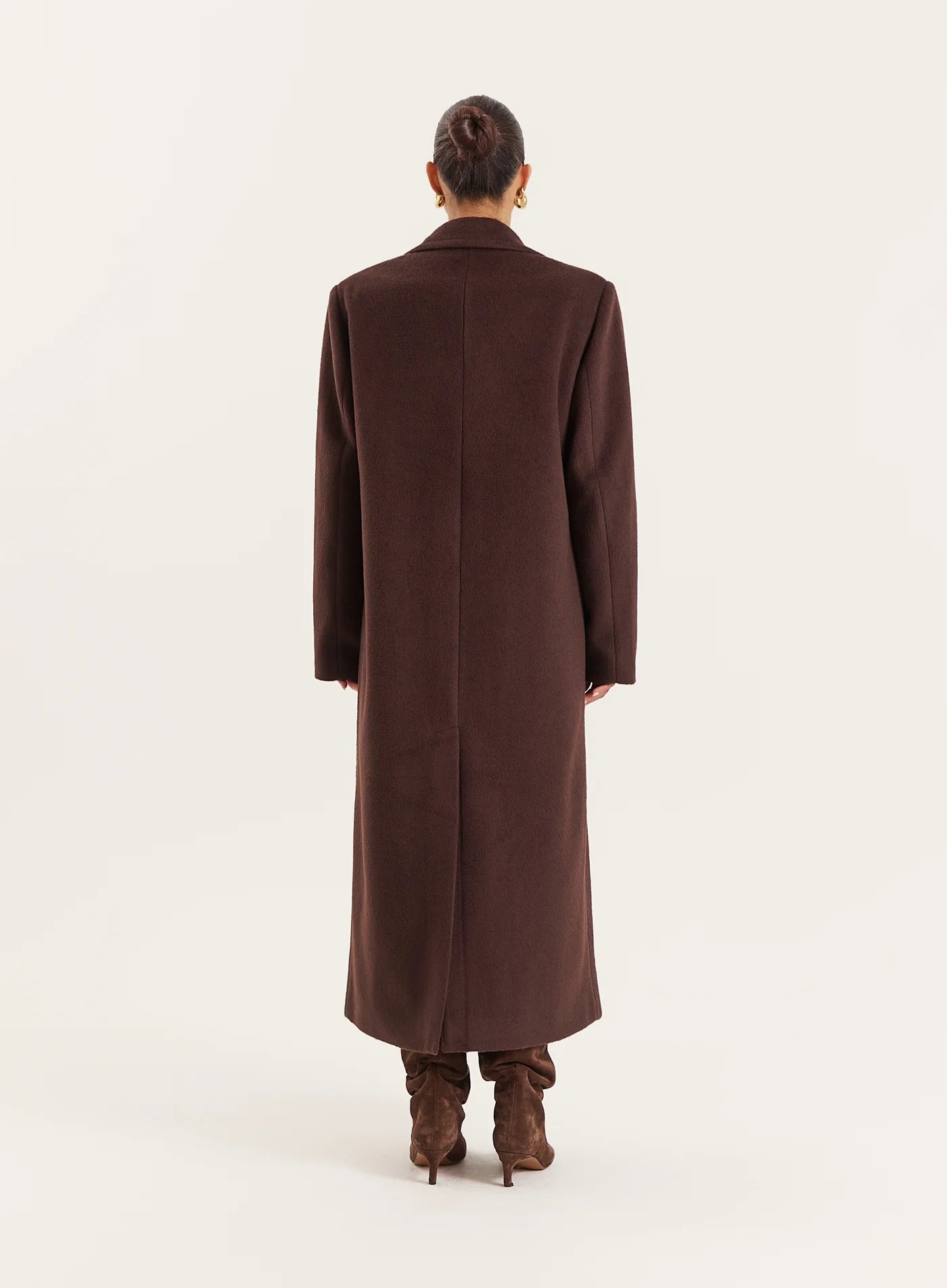Chocolate Double Breasted Longline Coat