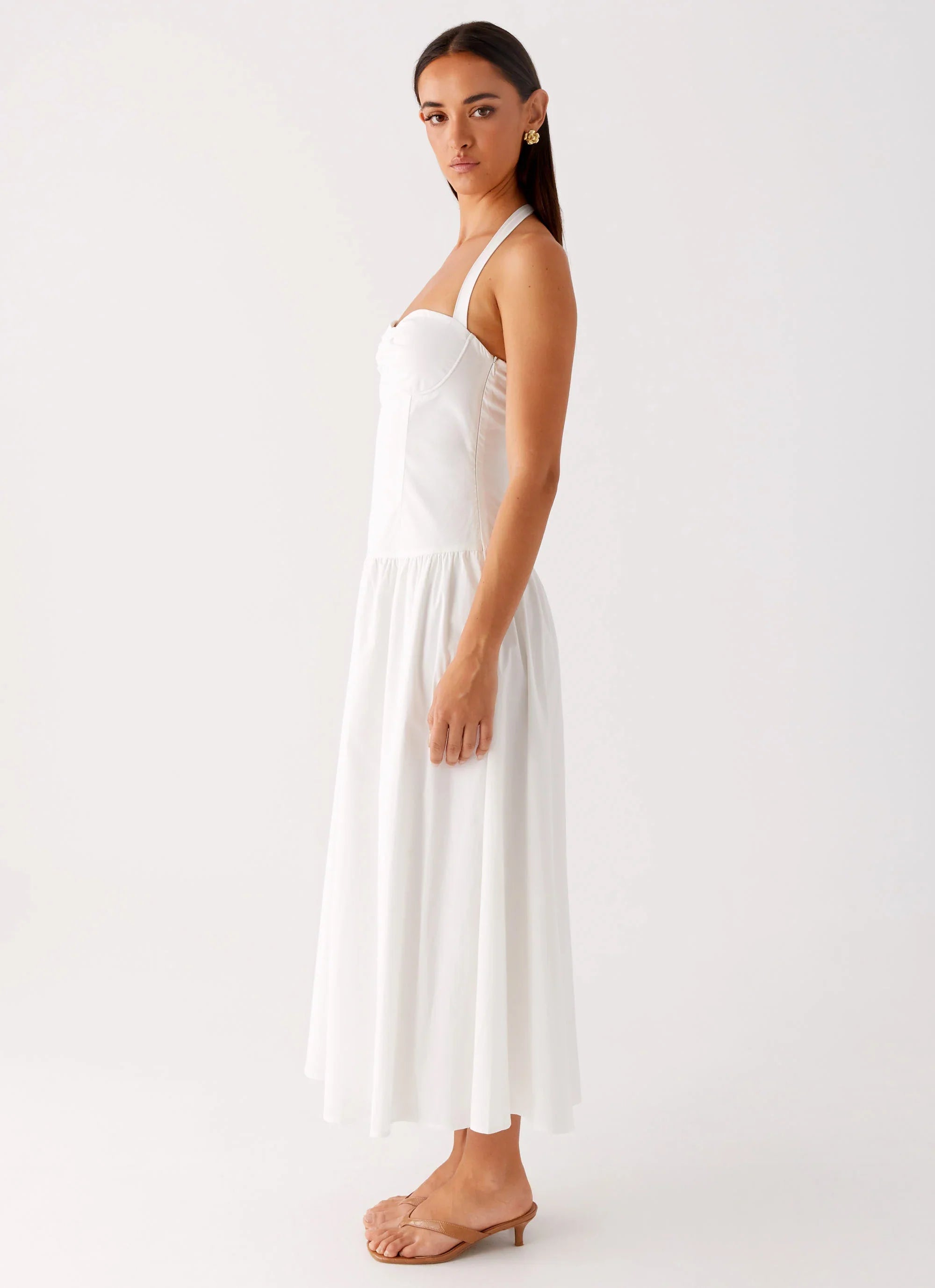 Vento Midi Dress White
