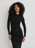 Black Embellished Long Sleeve Top