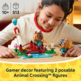LEGO Animal Crossing Timmy Tommys Fun Day Out 77059 Collectible Building Toy for Girls Boys Ages 10 Display for Kids Bedroom or Book Shelf 513 pieces Gift for Birthdays