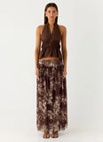 Hot Like Me Maxi Skirt Espresso Meadow