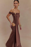 Oliver Slinky Maxi Dress Chocolate