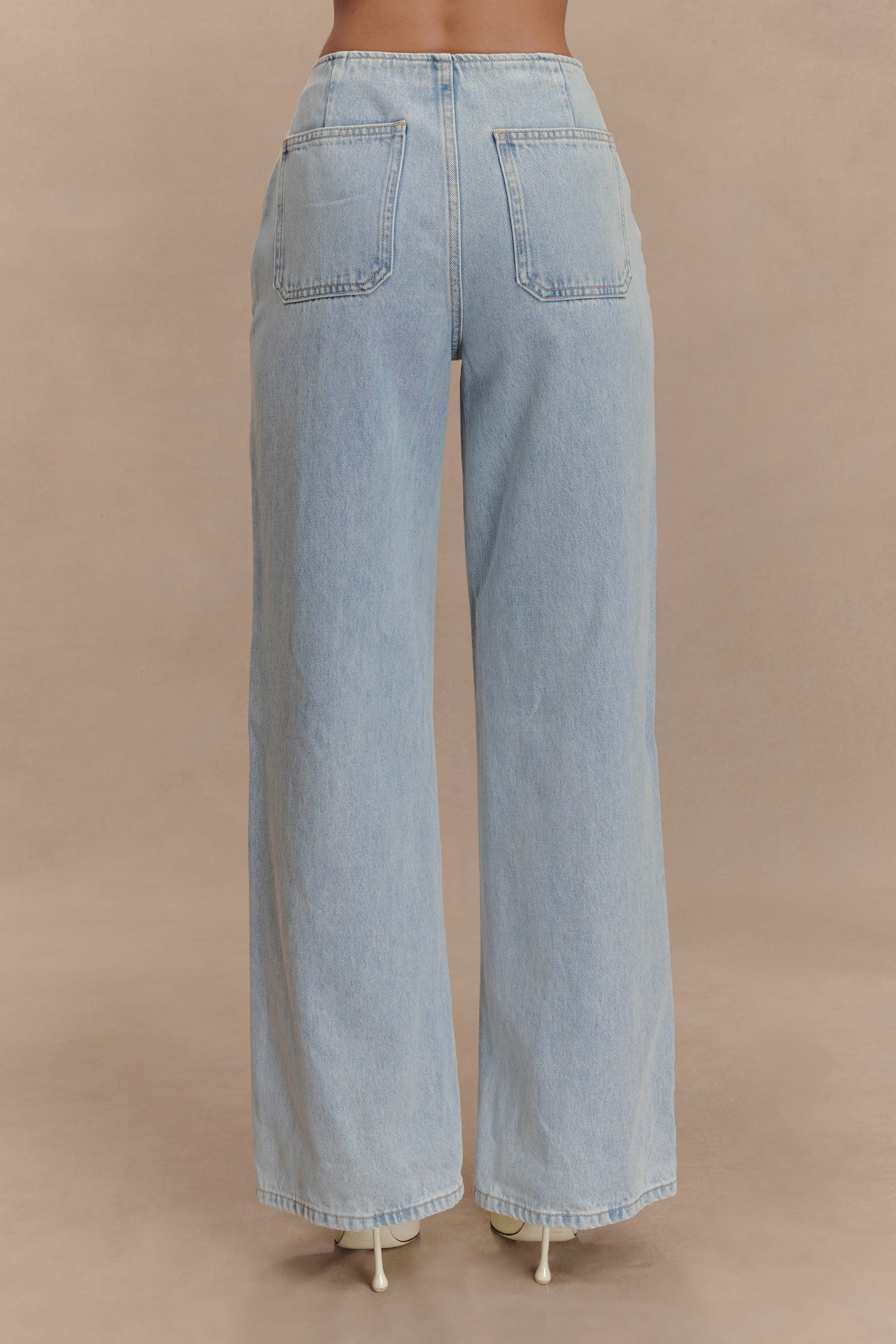Caitlin Mid Rise Denim Jeans Light Blue