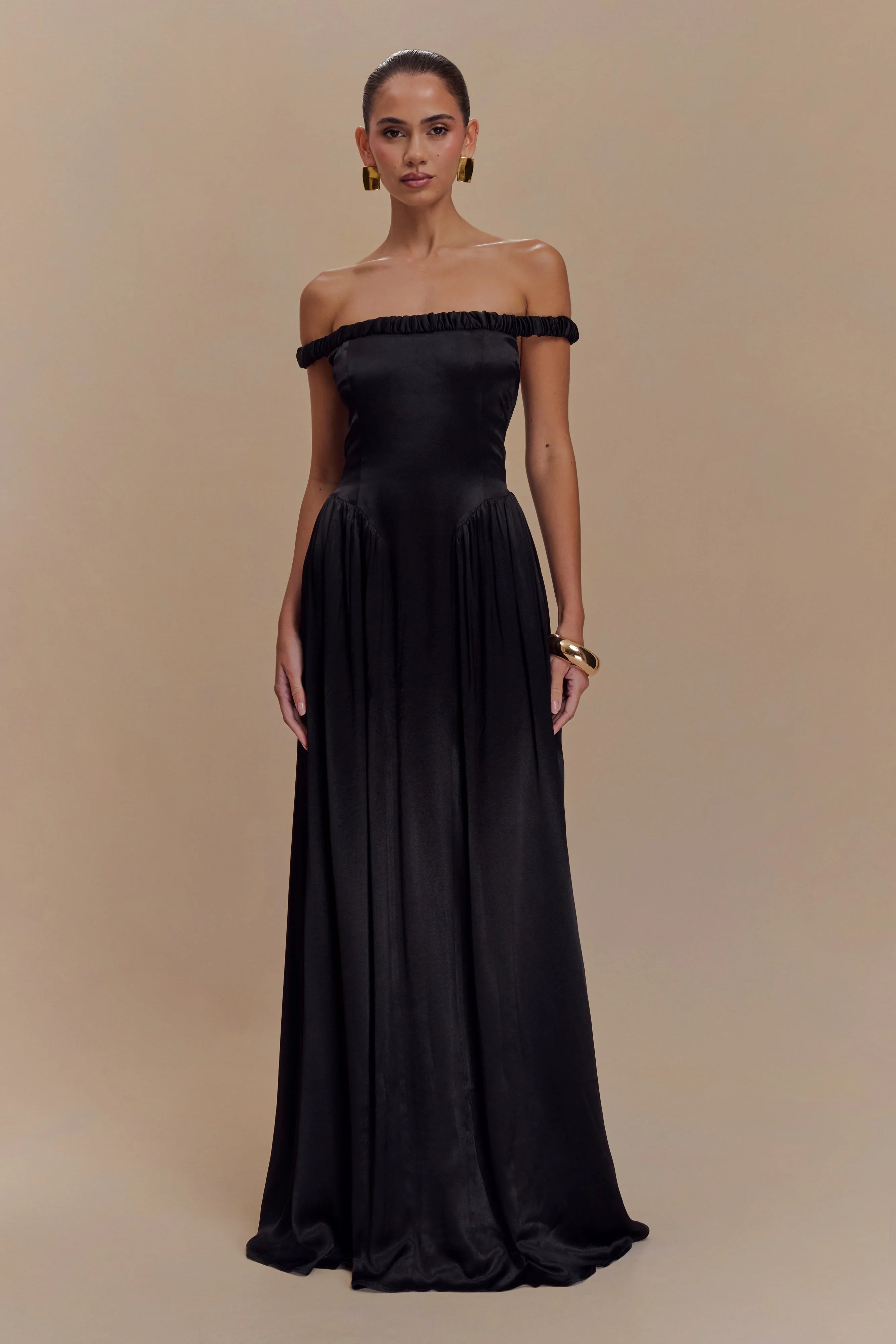 Coco Dropped Waist Maxi Dress Black