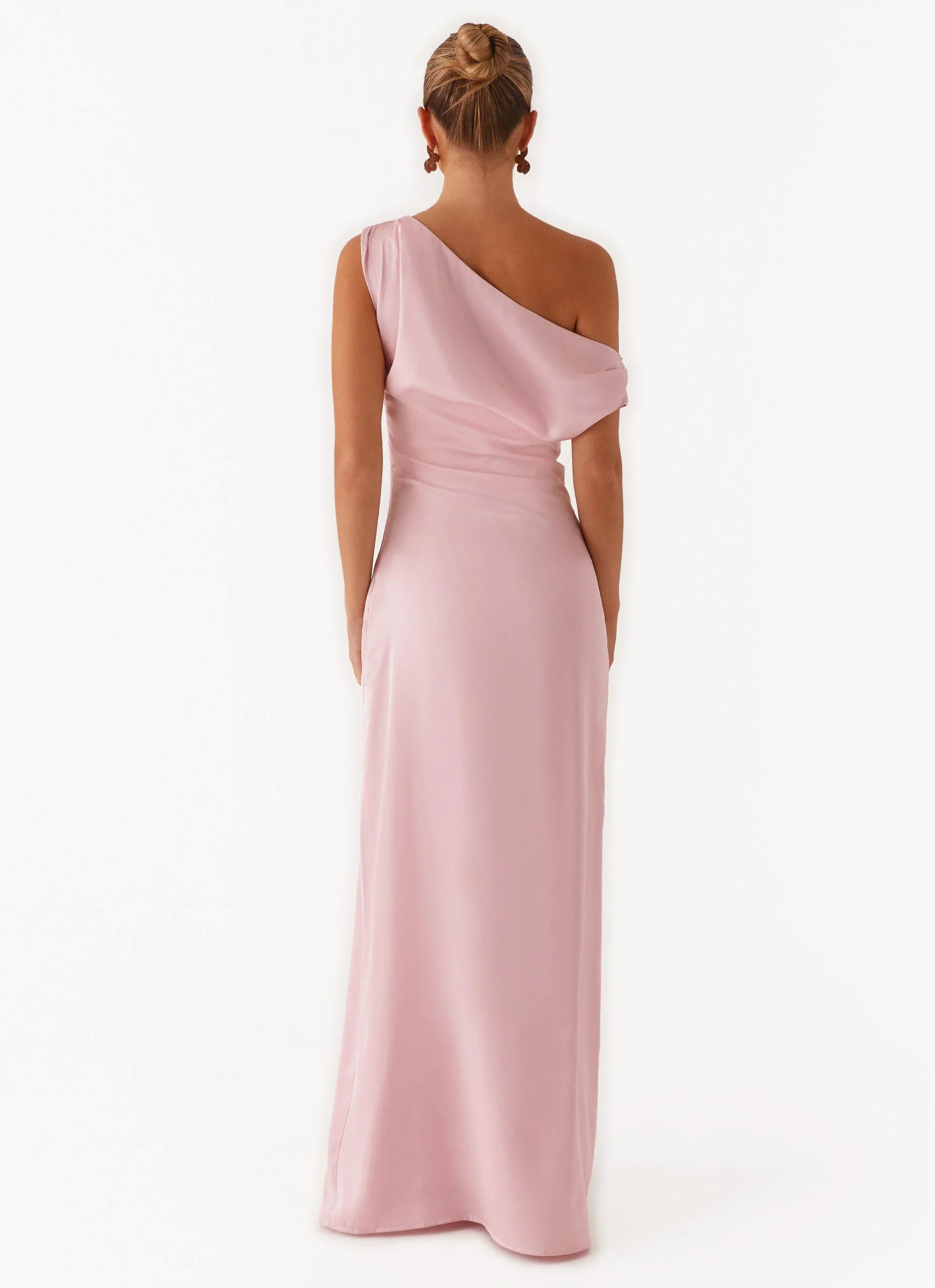 Heart Of Glass Satin Maxi Dress Pink