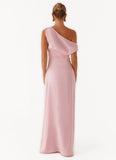 Heart Of Glass Satin Maxi Dress Pink
