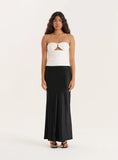 White Cut Out Gold Hardware Bandeau Top