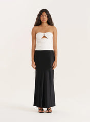 White Cut Out Gold Hardware Bandeau Top