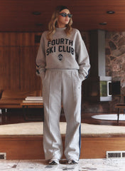 Grey Contrast Stripe Wide Leg Jogger