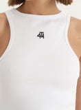 White 4th Branded Racer Vest Top