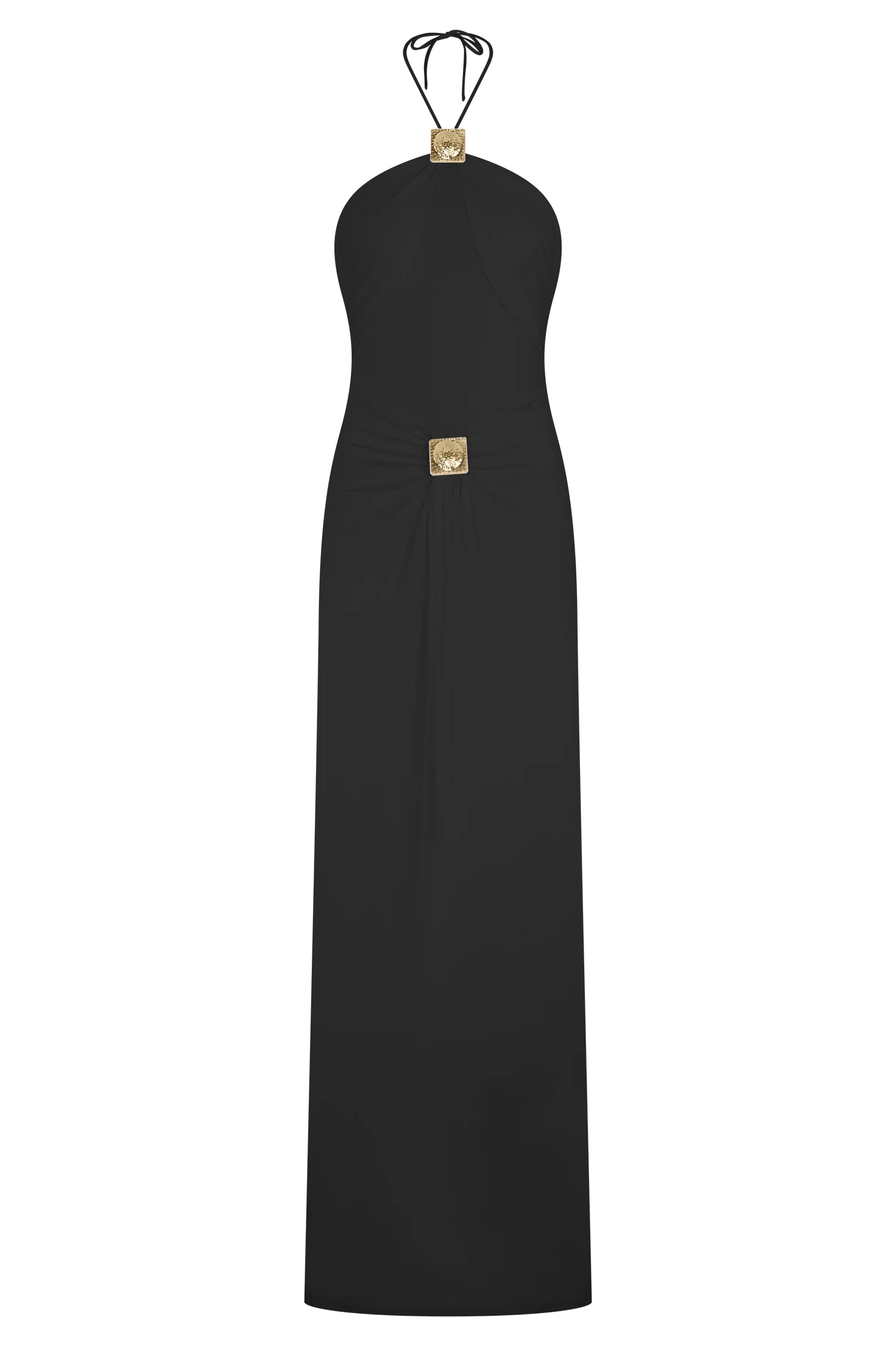 Quincy Halter Maxi Dress With Hardware Black