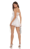 Wrap Dress in White Shimmer