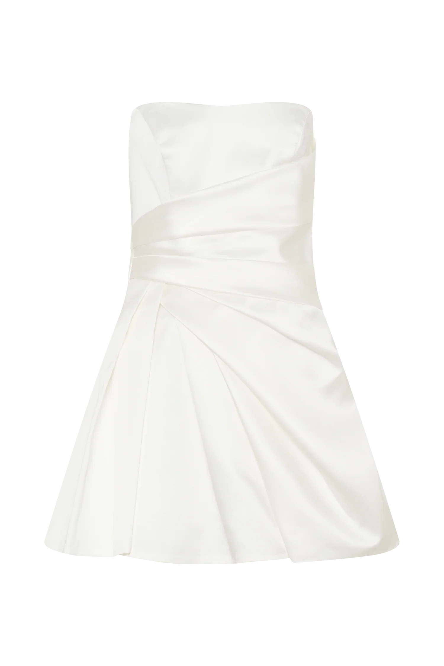 Lora Strapless Satin Mini Dress White