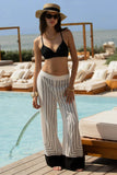 Delphine White Black Print Wide Leg Trousers