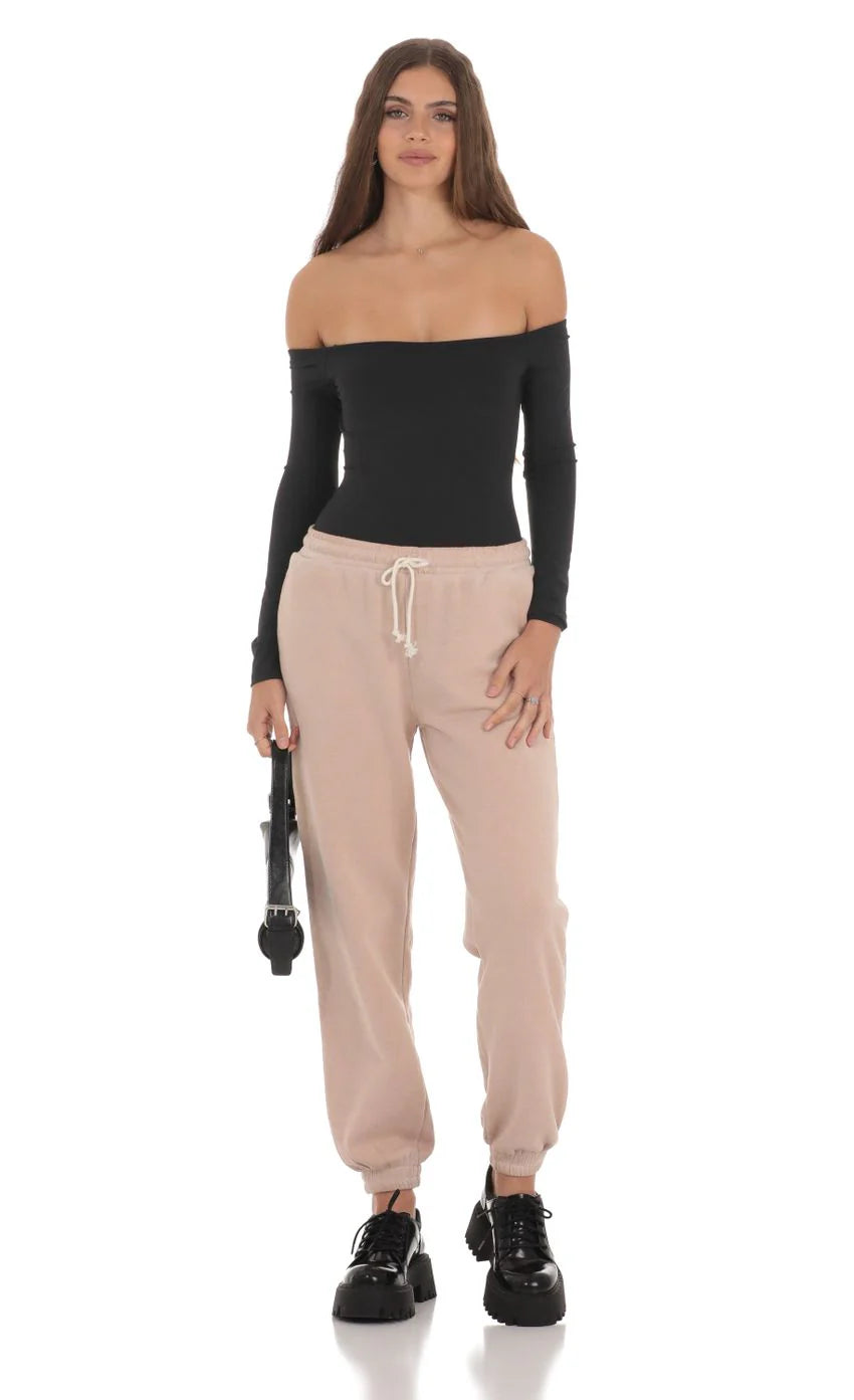 Off Shoulder Bodysuit in Black