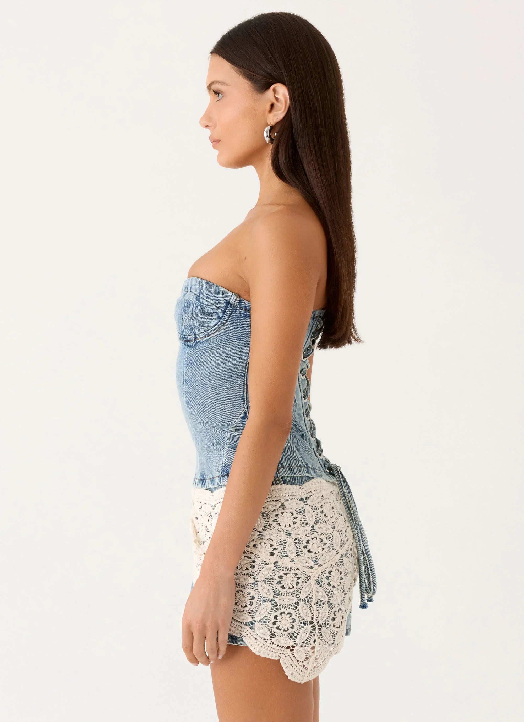 Vianna Denim Bustier Top True Denim
