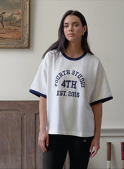 Cream Oversized Distressed Slogan T Shirt