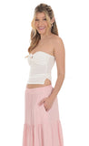 Strapless Slits Top in White