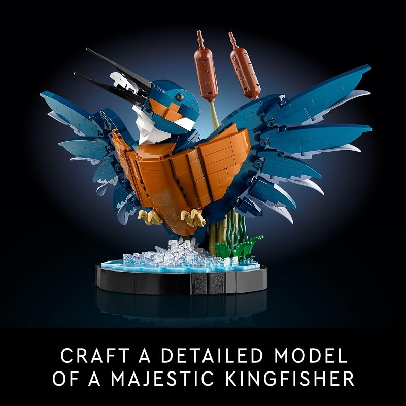 LEGO Icons Kingfisher Bird Model Creative Set for Adults to Build and Display Relaxing Project for Bird Lovers Enthusiasts Ideal Gift for Home and Office Décor 10331