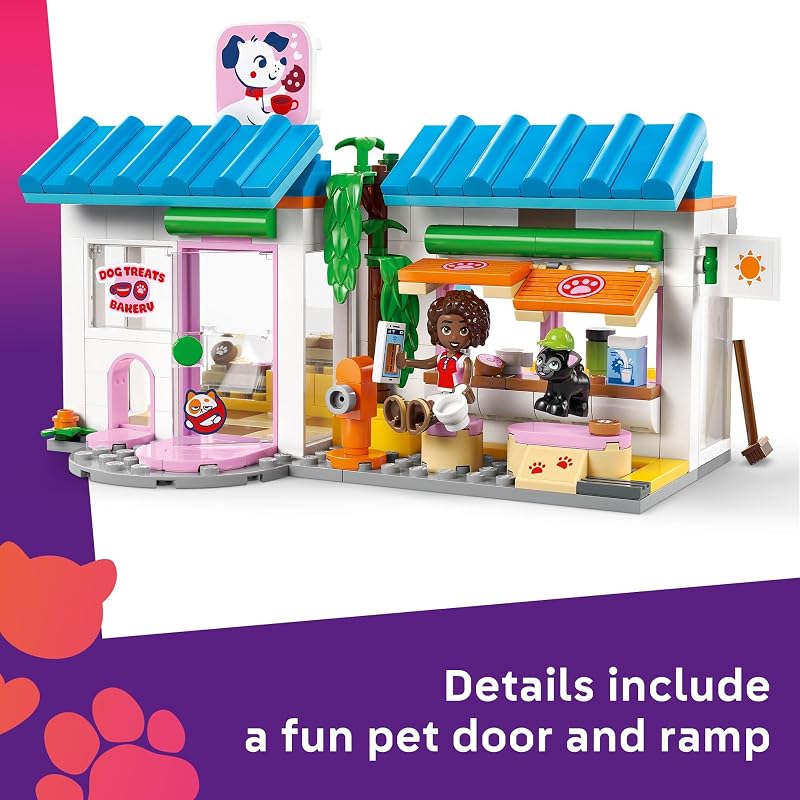 LEGO Friends Dog Treats Bakery Building Toy for Girls Boys Pretend Play Set for Kids Ages 6 W Aliya Sage Minidolls 2 Toy Dog Figures Accessories Gift Idea for Birthdays 42677
