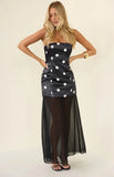Eden Black Polka Dot Maxi Dress