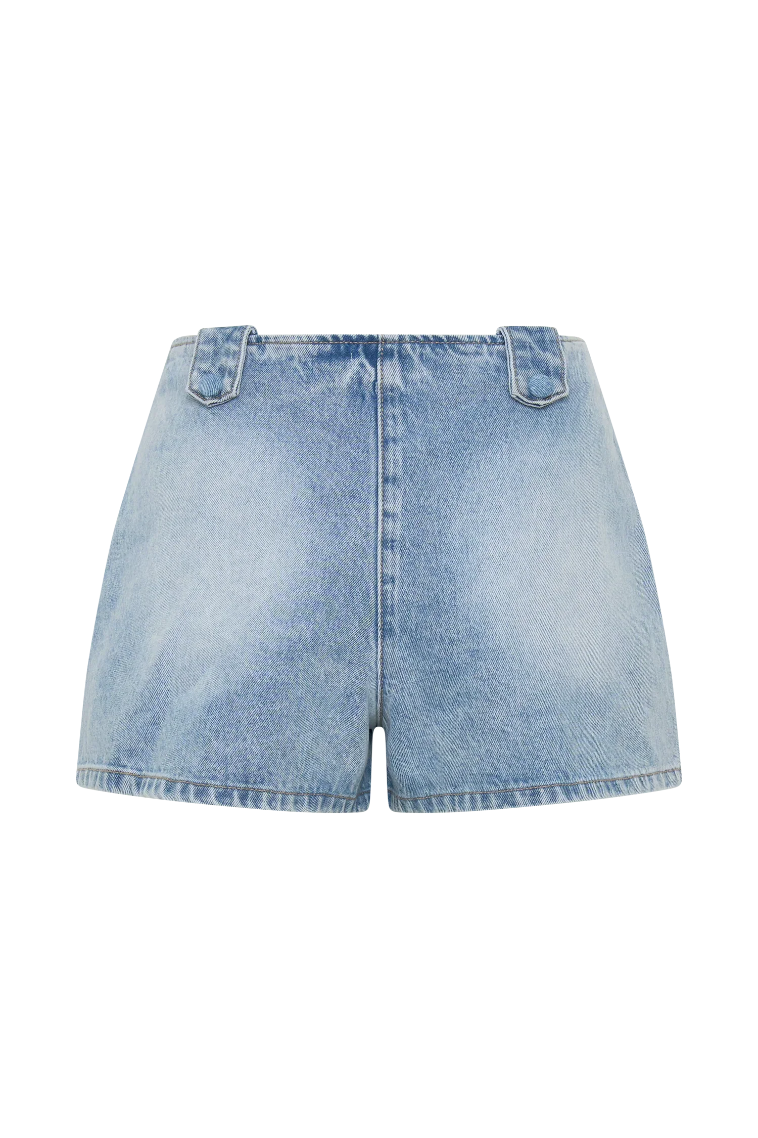 Erin Mid Rise Denim Shorts Washed Light Blue